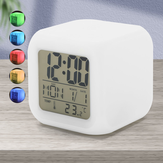 LED Change Color Alarm clock Kids Bedroom clock