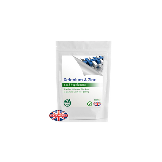 60 x Selenium 100mcg & Zinc 2mg Tablets (V) Hair, Skin, Nails, UK