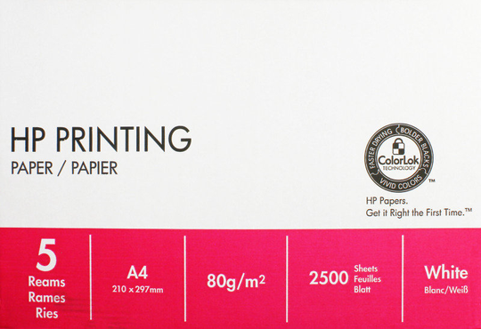 Hp Printing Paper A4 80gsm White Pk500 - 5 Pack