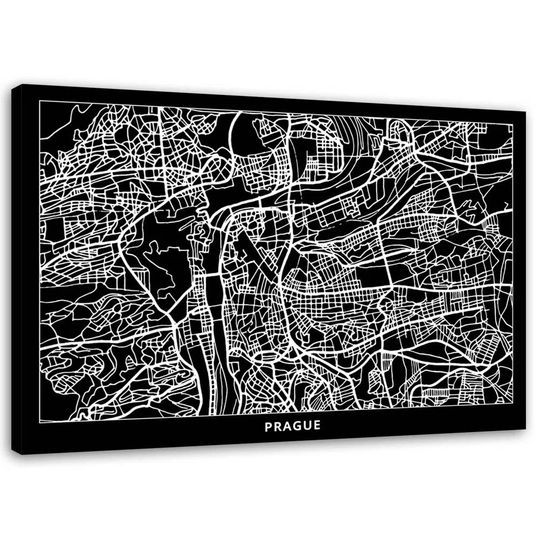 Canvas Print City Map Of Prague