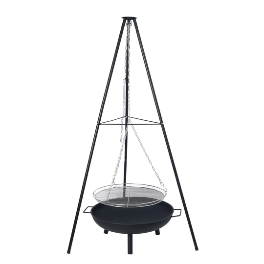 Douros 152CmH x 86Cm W Iron Charcoal/Wood Burning Fire Pit
