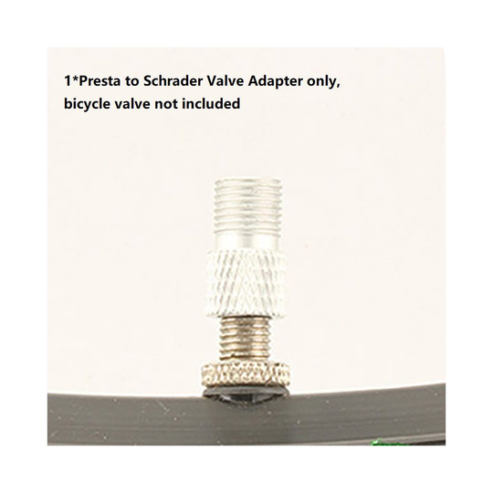 (Silver) Presta To Schrader Valve Adapter Converter Bike