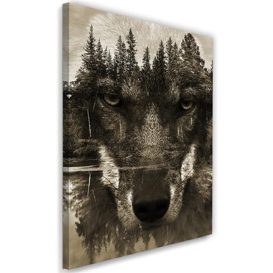 Canvas Print Wolf Forest Black Animals