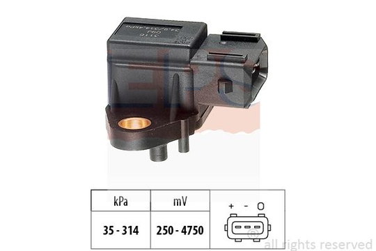 Air Pressure Sensor, height adaptation Made in Italy - OE Equivalent 1.993.116 EPS Facet 1993116
