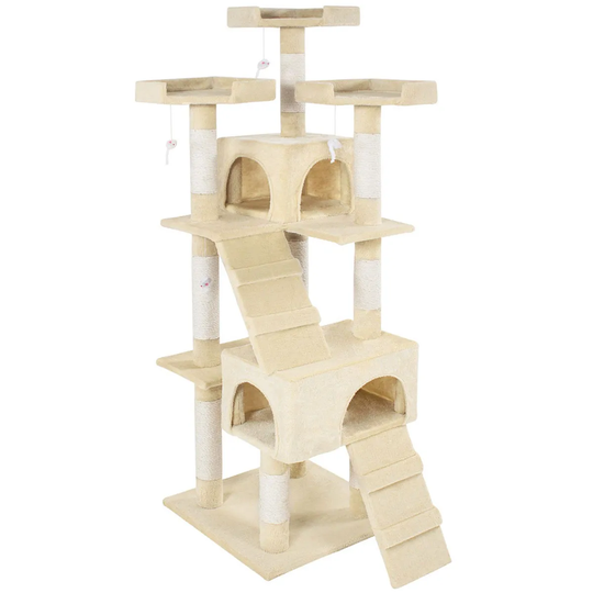 Tectake Cat Tree Scratching Post Barney - Cream