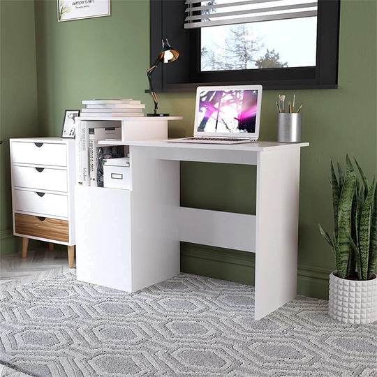 Izyck 110Cm W Rectangular Computer Desk with Cabinet
