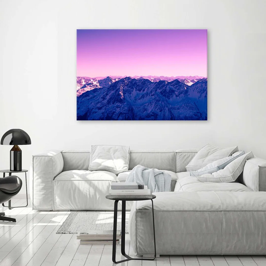 Canvas Print Mountains Purple Sunrise