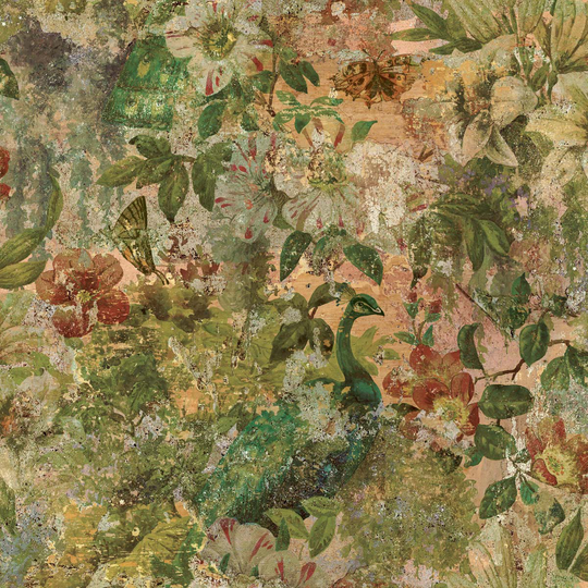 Holden Decor Vintage Peacock Multicoloured Wallpaper