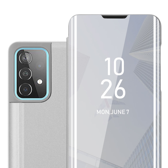 (SILVER) Cadorabo Case for Samsung Galaxy A52 (4G / 5G) / A52s Cover Book Wallet Protection PU Leather Flip Magnetic Smart View Etui