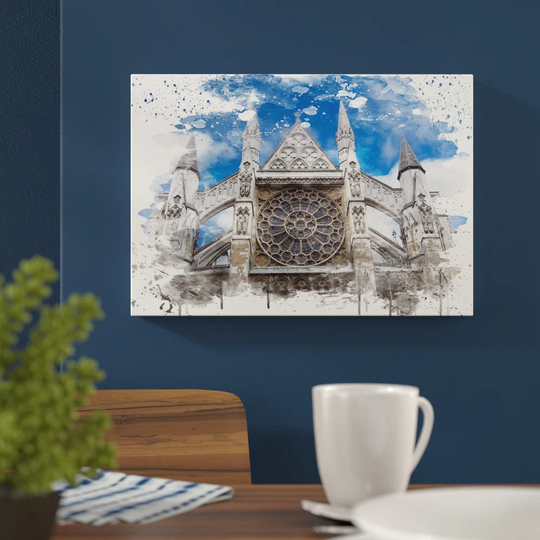 'Westminster Abbey London' Graphic Art Print Poster