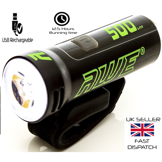AWEBlast USB 500 Lumens Rechargeable LED Front Light Black CE Approved