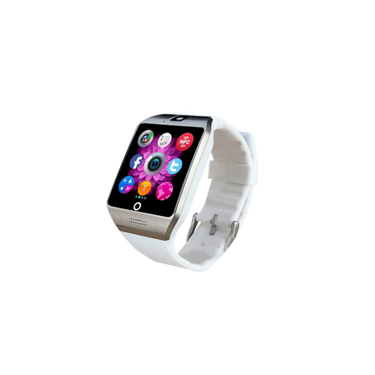 Smart Watch With Camera Q18 Bluetooth Smartwatch With Sim Card Slot Fitness Activity Tracker Sport Watch For Android Smartphones White