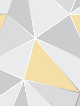 Fine Décor Fine Decor Apex Geo Yellow & Grey Wallpaper