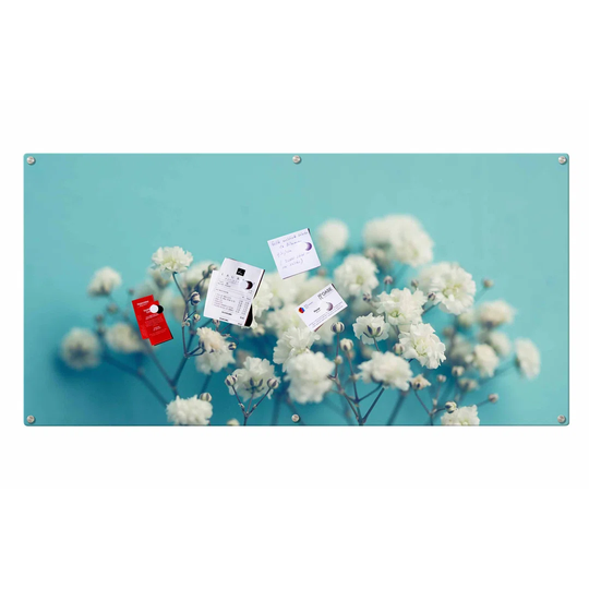 Shabby Flowers Magnetic Wall Mounted Photo Memo Board