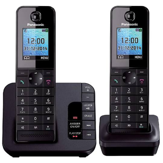 Panasonic KX-TGH222EB Digital Cordless Phone with Colour LCD, Answering System & Nuisance Call Block - Twin
