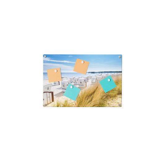 Beach Chairs Baltic Sea Magnetic Wall Mounted Photo Memo Board
