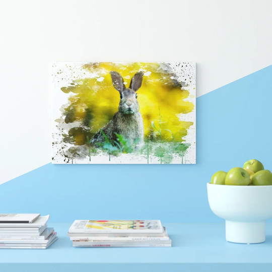 'Rabbit Hare in a Meadow' Graphic Art Print Poster
