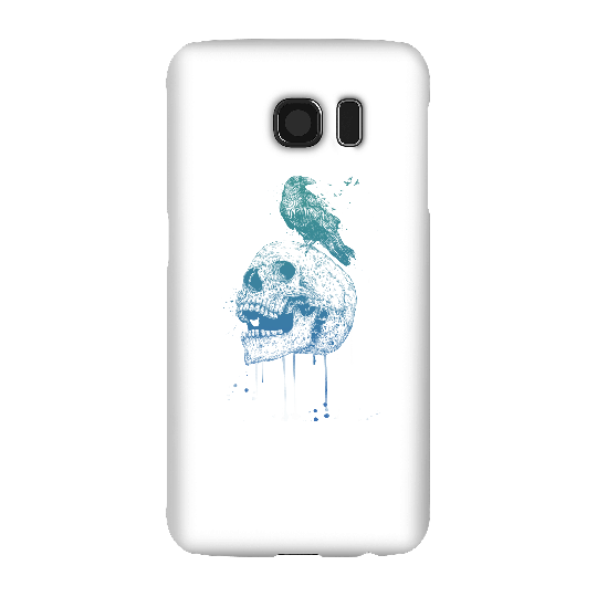 Balazs Solti Skull And Crow Phone Case for iPhone and Android - Samsung S6 - Snap Case - Matte