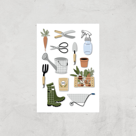 Garden Items Art Print - A4 - Print Only