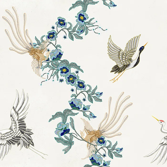 Walllpaper Roll 290X290cm Wallpaper Material With Print Mural Decoration Kitchen Livingroom Bedroom - Chinoiserie Embroidery Birds Floral