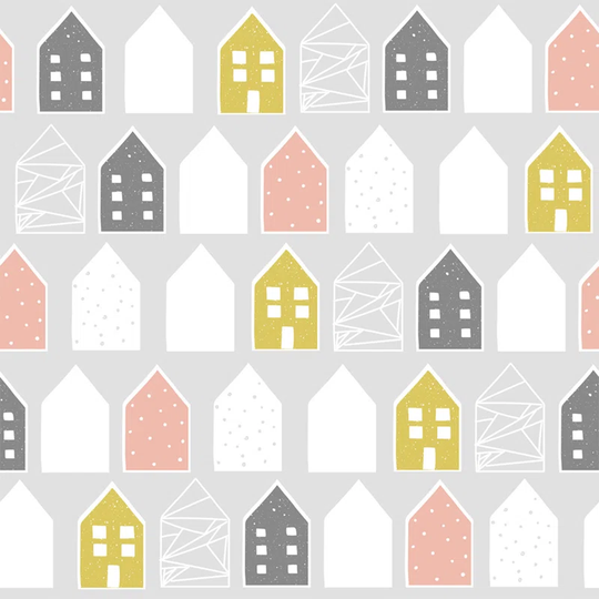 Walllpaper Roll 416X254cm Wallpaper Material With Print Kitchen Livingroom Bedroom Mural Decoration - Houses Tiny Scandinavian Pastel Children
