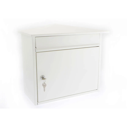 Burg-Wachter Mersey Galvanised Steel Post Box - White
