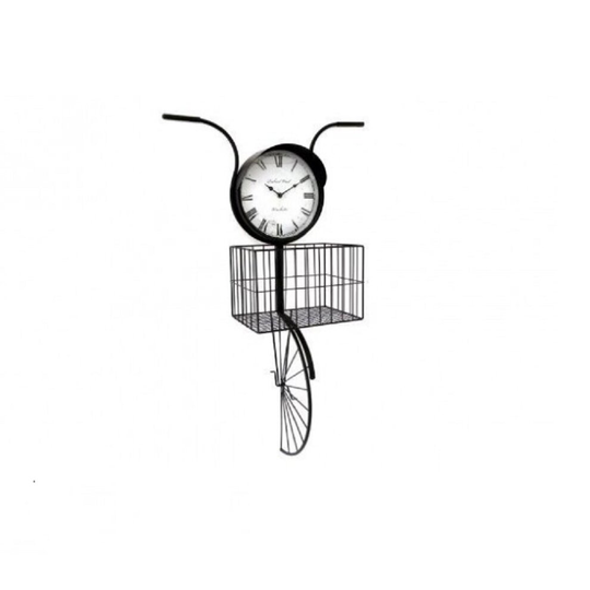 Wall Clock - Bike/Bicycle with Basket Headlight Hanging Clock