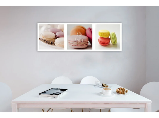 Canvas Print Colourful Macaroons Panorama