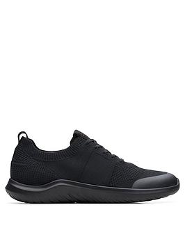 Clarks Novalite Lace Textile Trainer, Black, Size 3, Women