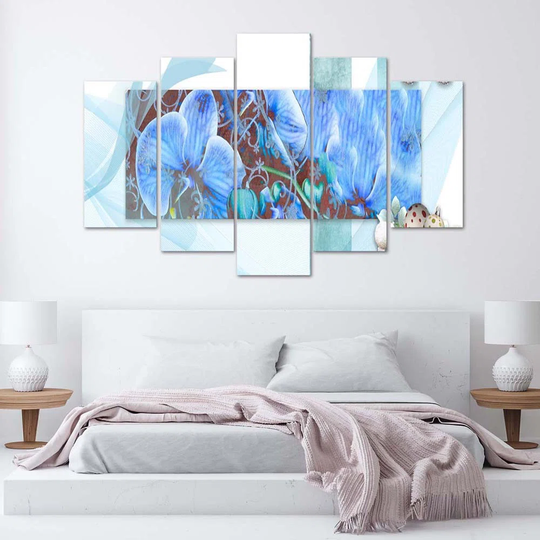 Canvas Print Orchid Abstract Blue