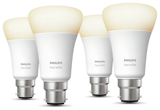 Philips Hue B22 White Smart Bulbs With Bluetooth - 4 Pack