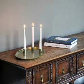 Ivyline Champagne Gold Oval Centrepiece Metal with Magnetic Candle Holders W40Cm