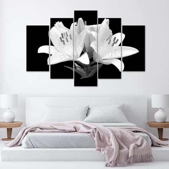 Canvas Print White Lilies Flowers Nature