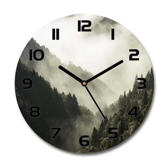 Decoration Picture Art Modern Kitchen Living Room Fog Over The Forest 30cm Silent Wall Clock