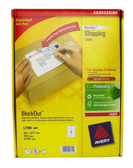AVERY ADDR LBL WHT PK500 L7165-500 FPC