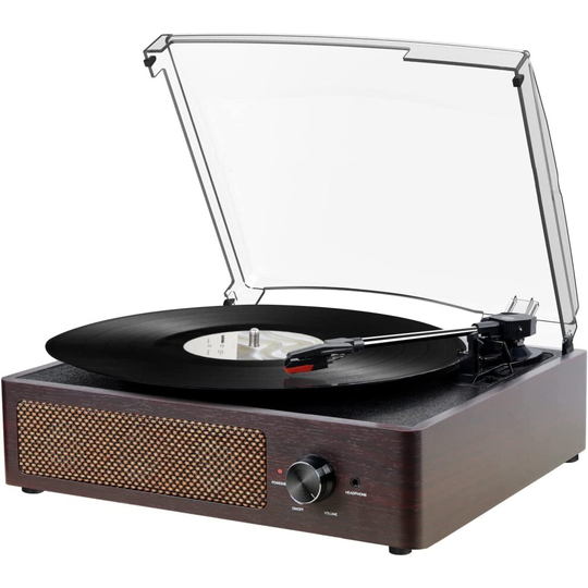 Mersoco Vinyl Turntable Bluetooth Record Player with Built in Speakers