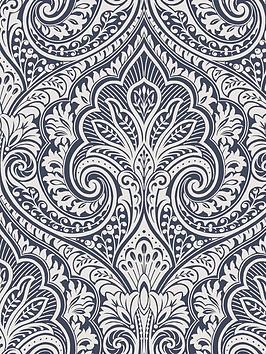 Fresco Jamila Navy / Silver Wallpaper