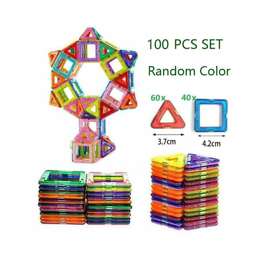 (100 Pcs) 30/50/100PCS Magnetic Building Blocks Construction Educational Kids Magic Toys
