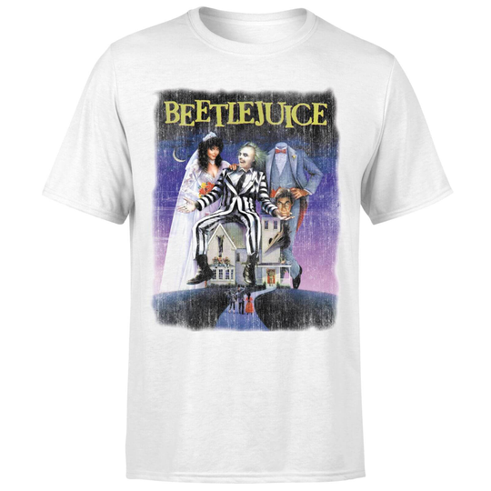 Beetlejuice Distressed Poster T-Shirt - White - S