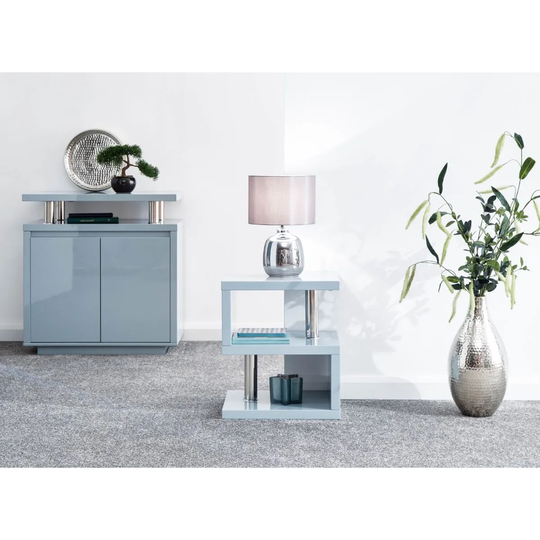Polar High Gloss Led Side Table Grey