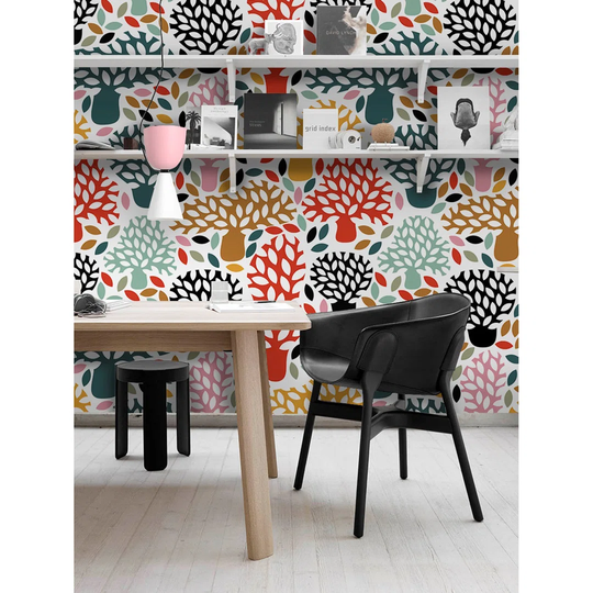 Walllpaper Roll 208X146cm Mural Decoration Kitchen Livingroom Bedroom Wallpaper Material With Print - Utensil Doodle Trees