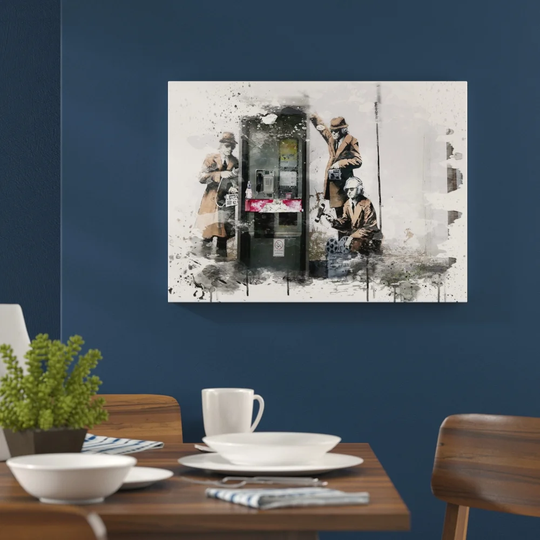 'Banksy Spies CIA FBI Graffiti Wall Art' Graphic Art Print Poster