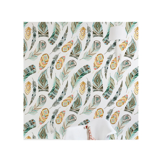 Arcenia Ethnic Feathers Wallpaper