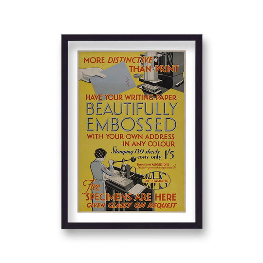 Vintage Advertising Print Beautifully Embossed Writing Paper