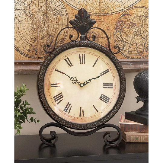 Analog Metal Quartz Tabletop Clock