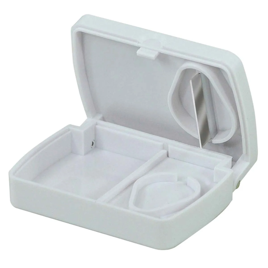 Aidapt Pill Box W/Cutter - White