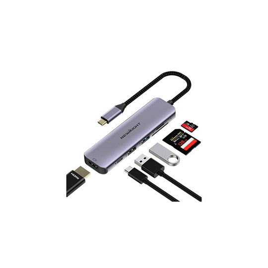 USB C Hub USB-C to HDMI Adapter Newmight 6 in 1 USB C Docking Station for MacBook pro and Other Type C Devices with HDMI 4K@30HZ USB3.0 Fast Data