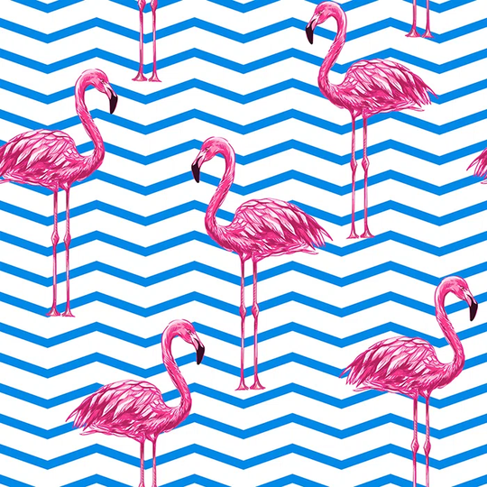 Walllpaper Roll 312X219cm Mural Decoration Wallpaper Material With Print Kitchen Livingroom Bedroom - Flamingos Chevrons Flamings Zigzag