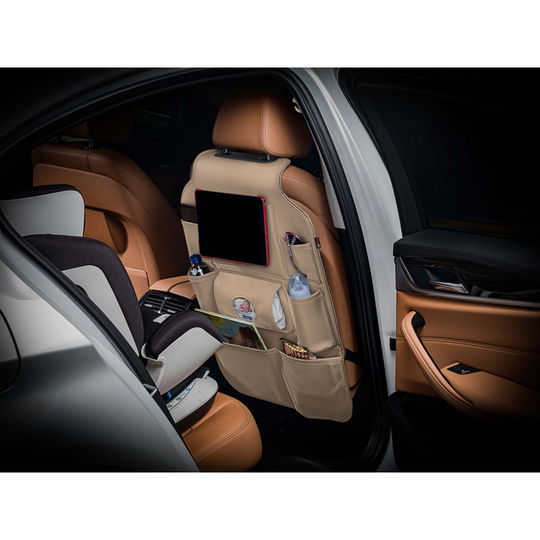 Universal Car Seat Organizer - Beige PVC Leather OT ORG103