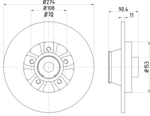 Mintex MDC2614 Pair Of Solid rear Brake Disc